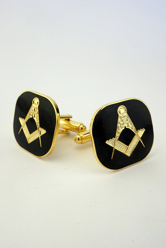 Masonic Cuff Links Black