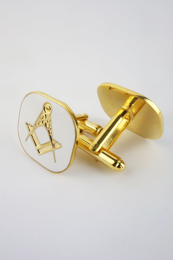 Masonic Cuff Links White