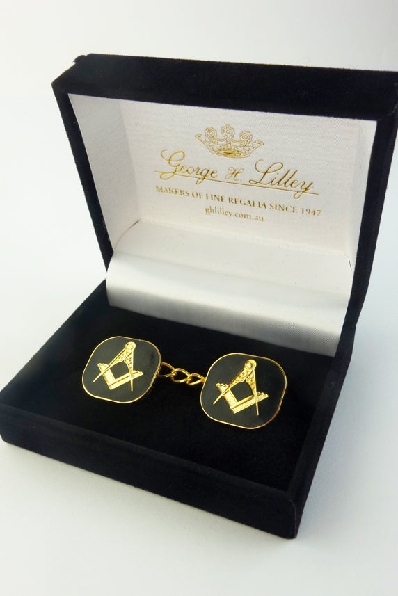 Masonic Jigger Buttons Black