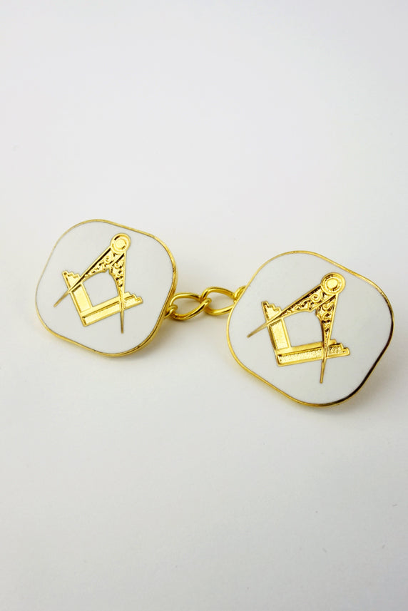 Masonic Jigger Buttons White