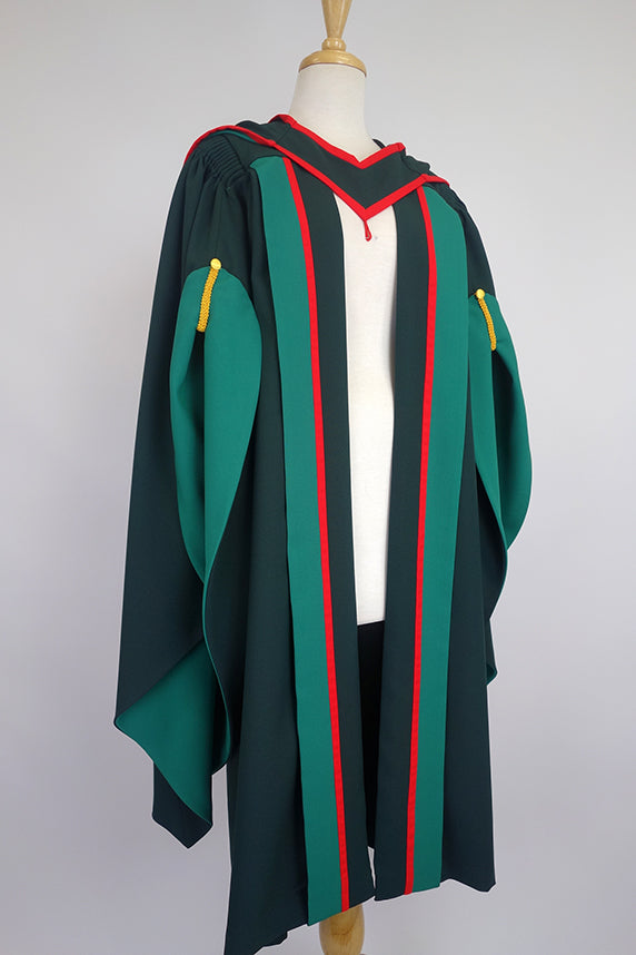 University of Leeds PhD Graduation Gown Set - Gown, Hood and Bonnet