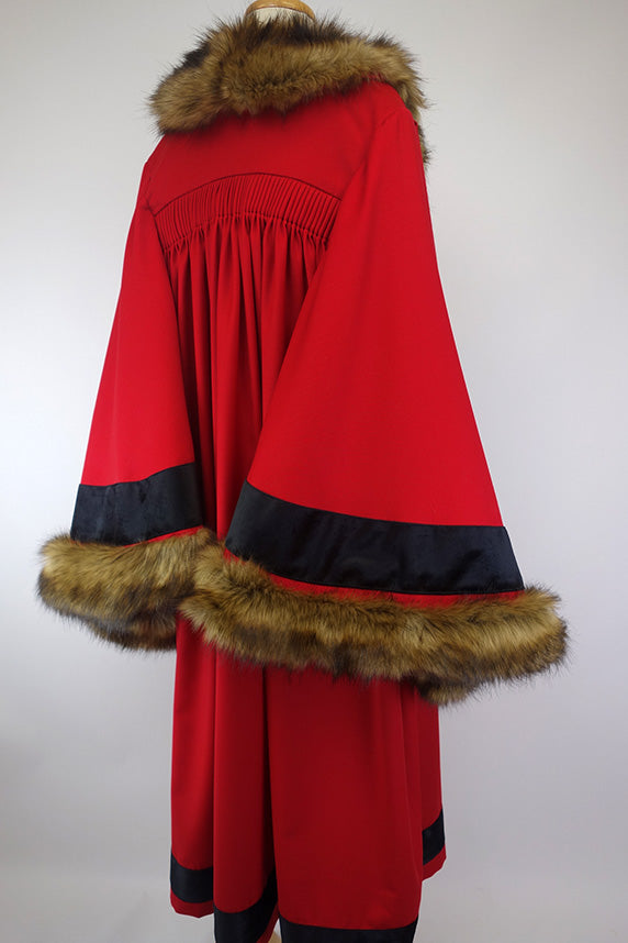 Velvet and Faux Fur Mayor Robe with Lace Collar Jabot