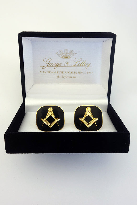 Masonic Cuff Links Black