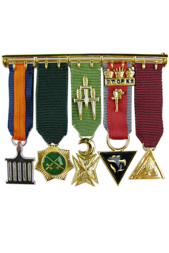 Allied Masonic Degrees Set of 5 Miniature Jewels
